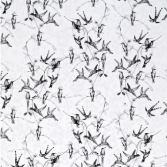 Rainbirds musta ja valkoinen lintutapetti Mimoulta kuva
