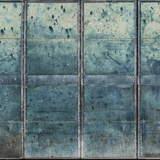 Metal Gradient teollisuustyylinen sininen muraltapetti Rebel Wallsilta R14911 kuva