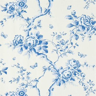 Ashfield Floral sinivalkoinen romanttinen kukkatapetti Ralph Laurenilta PRL027 01 kuva