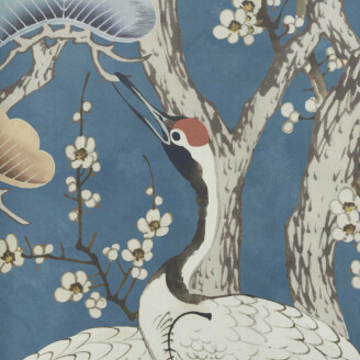 Kyoto Blossom sininen lintutapetti 1838 Wallcoveringsilta 2311 174 01 kuva