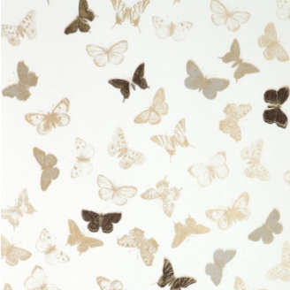 Butterfly valkoinen messinkinen perhostapetti Mimoulta image