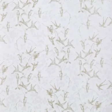 Rainbirds harmaa kultainen lintutapetti Mimoulta kuva