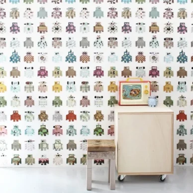 Robots monivarinen robottitapetti lastenhuoneeseen Studio Dittelta image