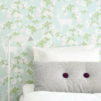 Apple Garden turkoosi lastentapetti Majvillanilta kuva