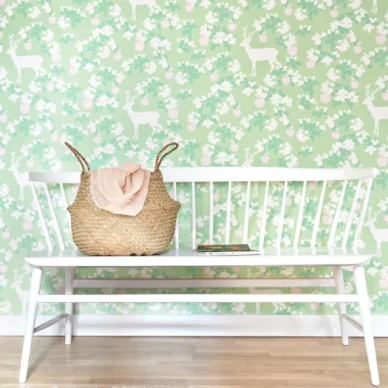 Apple Garden vihrea lastentapetti Majvillanilta kuva