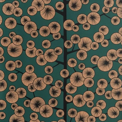 cottontree kaunis puutapetti jossa pronssiset pallot image