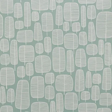 Little Trees aquamarine puutapetti Miss Printilta kuva