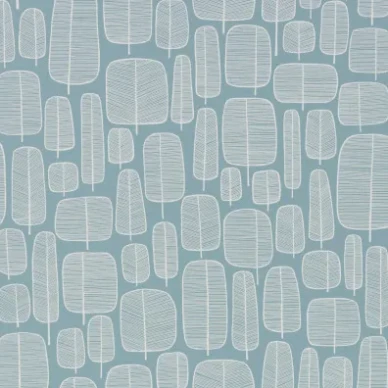Little Trees sininen puutapetti Miss Printilta kuva