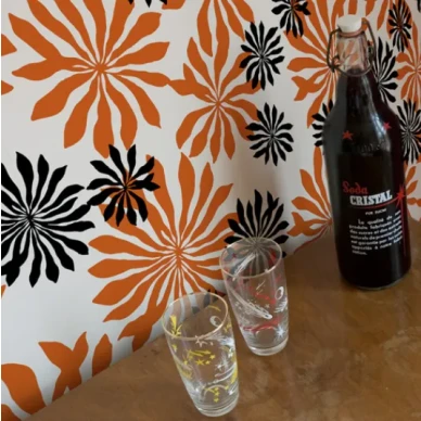 Fleur punainen kukkatapetti Miss Printilta kuva