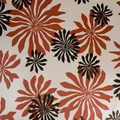 Fleur punainen retrotyylinen kukkatapetti Miss Printilta kuva