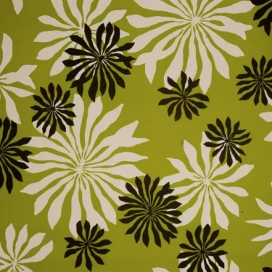 Fleur vihrea retrotyylinen kukkatapetti Miss Printilta kuva