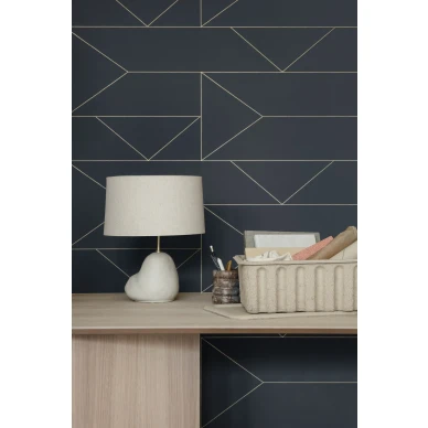 Ferm Living Lines tapet i mörktgrå kuva