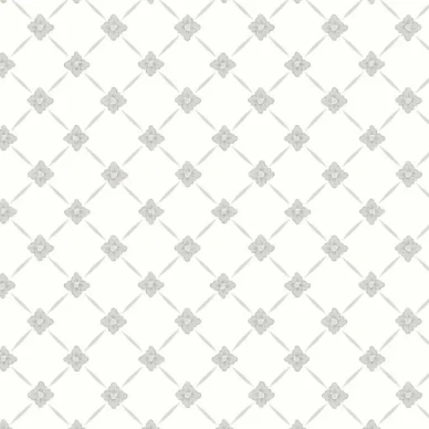 Linne harmaa ruudullinen kukkatapetti Borastapeterilta image