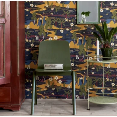 Flyttfro musta fantasiatapetti Borastapeterilta kuva