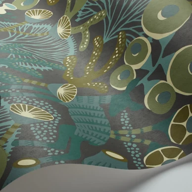 Wonderland Koralläng tapet grön kuva