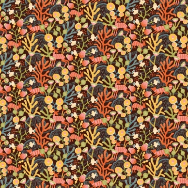 Wonderland Koralläng tapet svart kuva