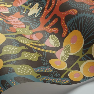 Wonderland Koralläng tapet svart kuva