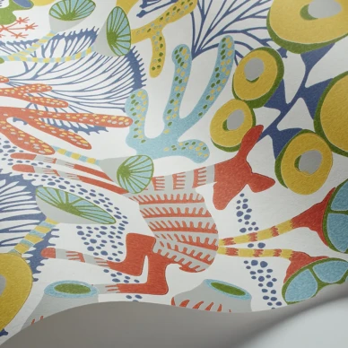 Wonderland Koralläng tapet vit kuva