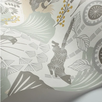 Wonderland Mårdgömma tapet vit image