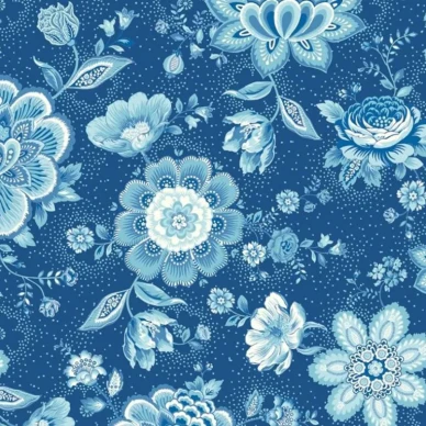 Folklore Chintz tapet dark blue kuva