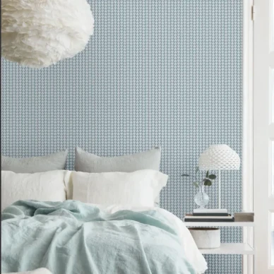 Arne pienikuvioinen sininen tapetti Borastapeterilta image