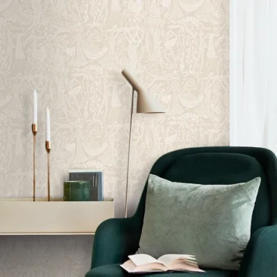 Poeme damour beige kuviollinen tapetti Borastapeterilta kuva