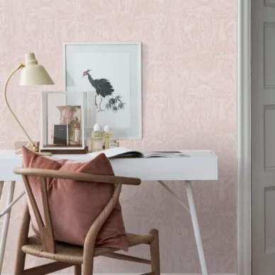 Poeme damour roosa kuviollinen tapetti Borastapeterilta kuva