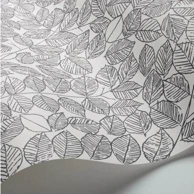 BoråsTapeter Romans tapet med bladmönster svartvit image