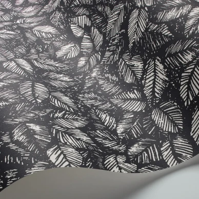 BoråsTapeter Amorina tapet med bladmönster svartvit image