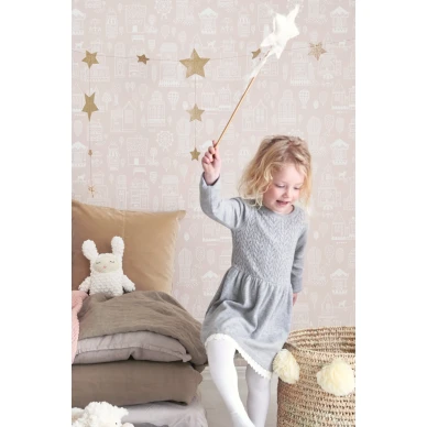 Majvillan Small Town tapet Dusty Pink kuva