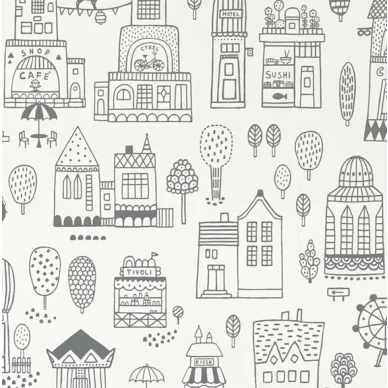 Majvillan Small Town tapet Soft black kuva