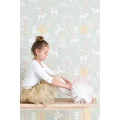 Majvillan True Unicorns tapet Grå kuva