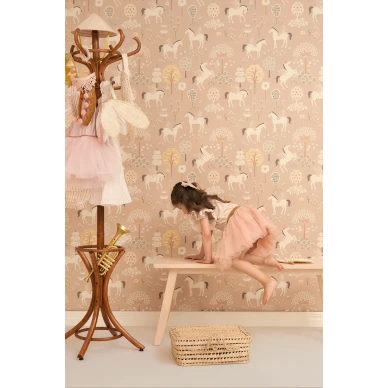 Roosa Unicorn tapetti Majvillan True Unicorn Old Pink kuva