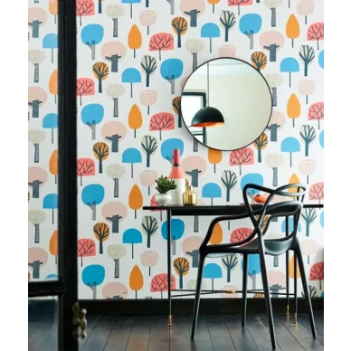 Scion Liora tapet Watermelon/Tangerine/Lake image