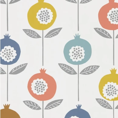 Scion Pepino blommig tapet Pink Grapefruit/Sunshine/Ink image