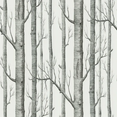 Cole & Son Woods tapet svartvit kuva