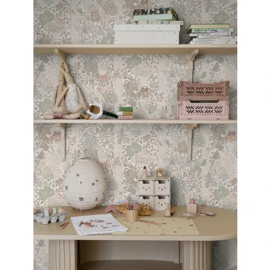 Beige lasten tapetti Charlie elaintapetti Borastapeterilta 6291 image