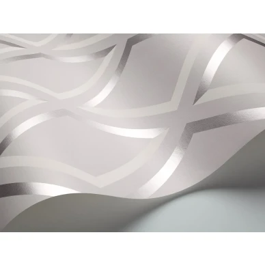 Cole et Sonin harmaa hopeanvarinen ruudullinen tapetti Pompeian 95 11061 image