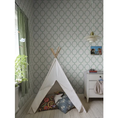 S10389 Wilma tapetti Green lastenhuoneessa Sandberg kuva