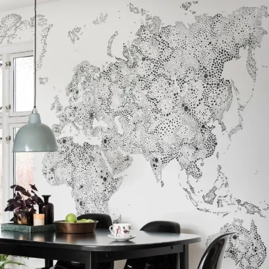 World Map tapet black kuva