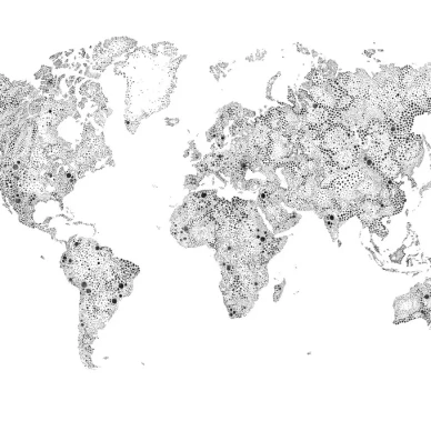 World Map tapet black image