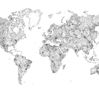World Map tapet black kuva