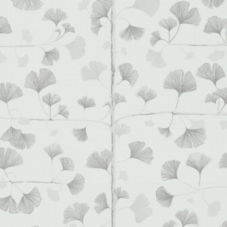 Ginkgo tapet light grey image