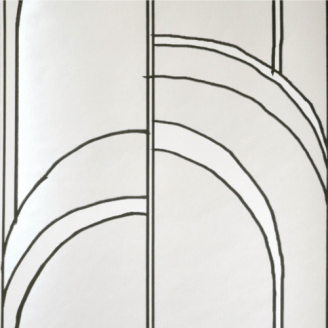 Arches mustavalkoinen graafinen tapetti Mimoulta image