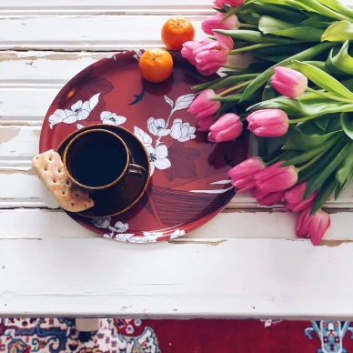 Rod rund bricka kuva