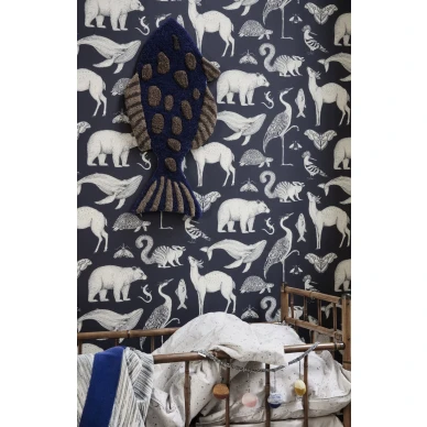Ferm Living Animals djurtapet i mörktblå image