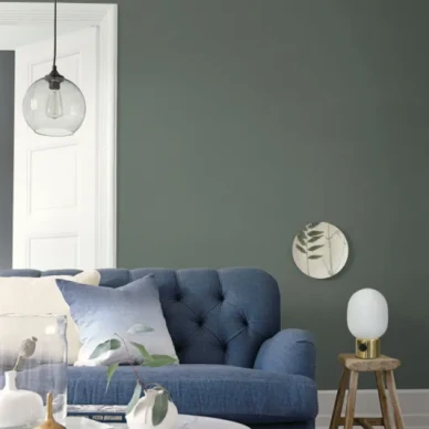 Dusk Green tummanvihrea yksivarinen tapetti Borastapeterilta kuva