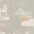 Majvillan Rainbow treasures ljusgrå tapet