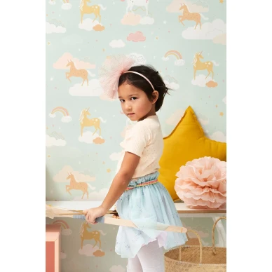 Majvillan Rainbow treasures turkos tapet image