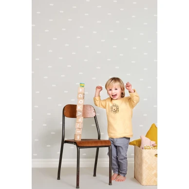 Majvillan Dreamy clouds grå tapet kuva